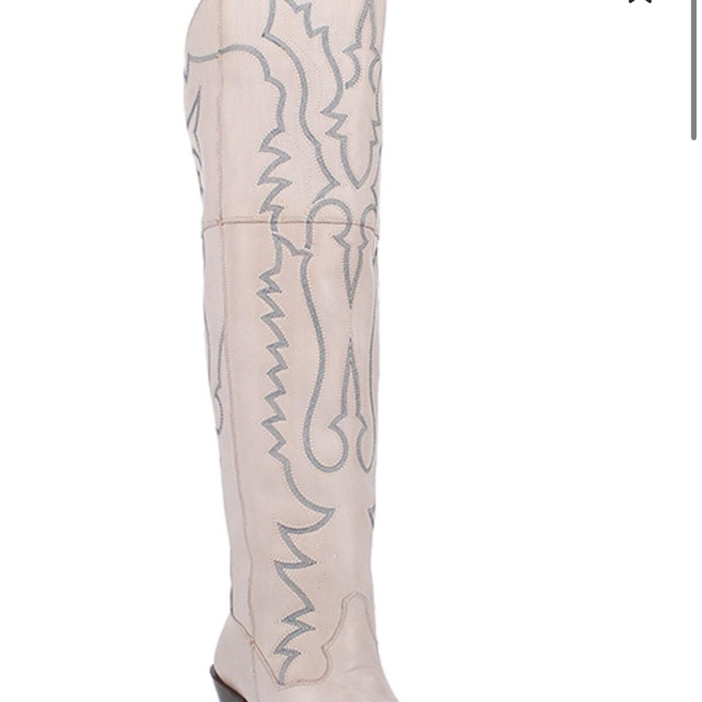 Dan Post Cream and Gray Stylish Heeled Boots